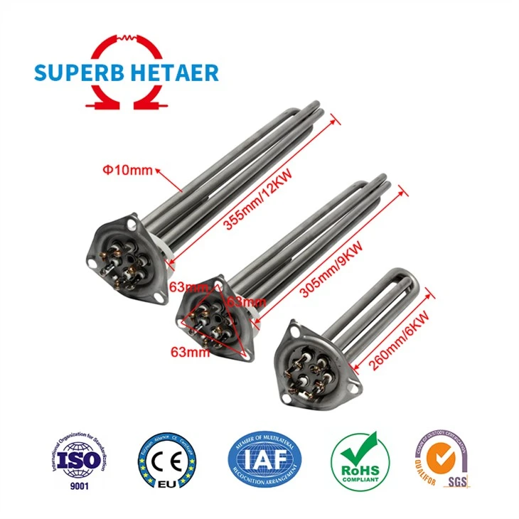 Electric Industrial Rod Tube Tubular Immersion Water Heater For Liquid Heating